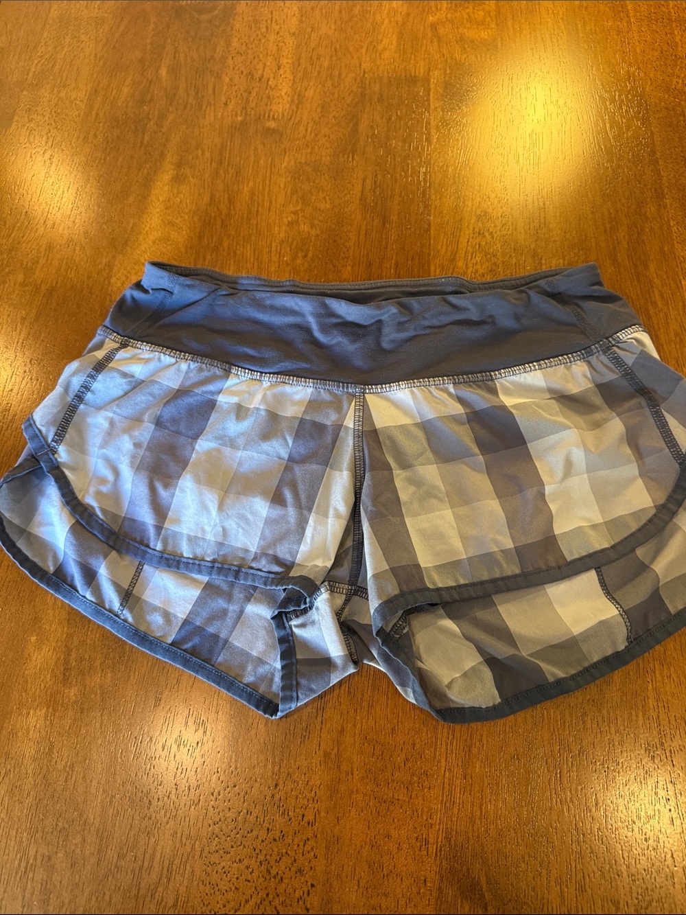 lululemon athletica Blue Plaid Athletic Shorts - Women's